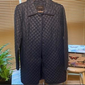 Neiman Marcus quilted blue leather jacket
